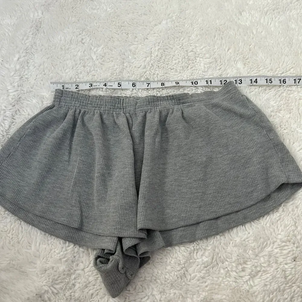 John Galt Mirco Mini Y2K Boho Indie Summer Shorts OS Grey Cotton Casual Booty